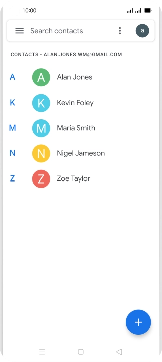 Press the new contact icon.
