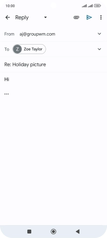 Write the required text and press the send icon.