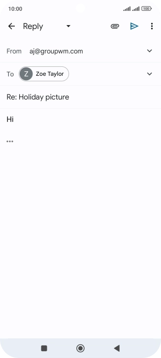 Write the required text and press the send icon.