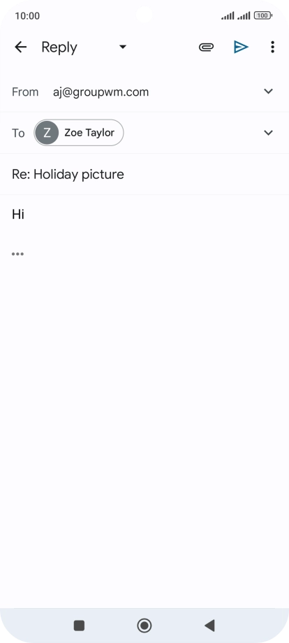 Write the required text and press the send icon.