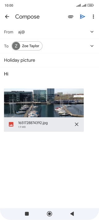 Press the send icon.