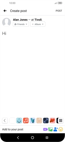 Write the required text and press POST.