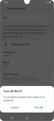 If Wi-Fi is turned on, press Turn off.