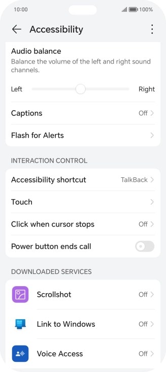 Press the required setting below 