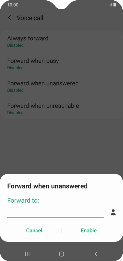 Key in +447836121121 and press Enable.
