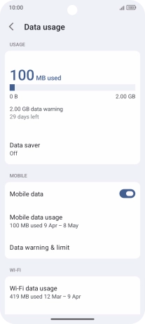 The total data usage is displayed.