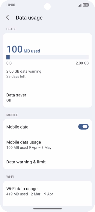 The total data usage is displayed.