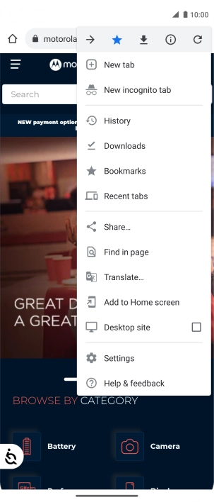 Press the star to add the bookmark.