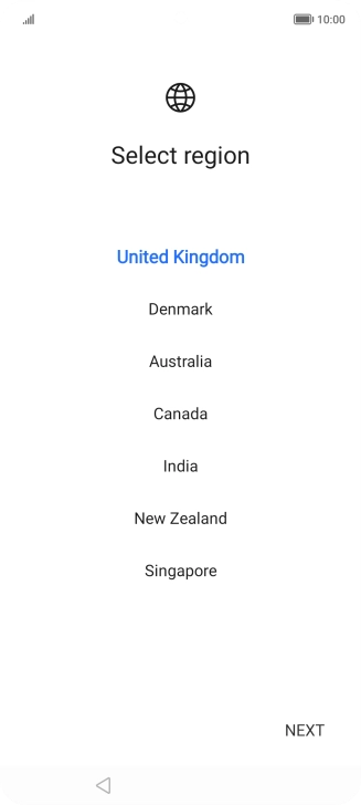 Press the required country.