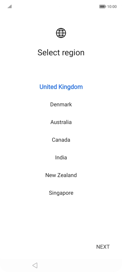 Press the required country.