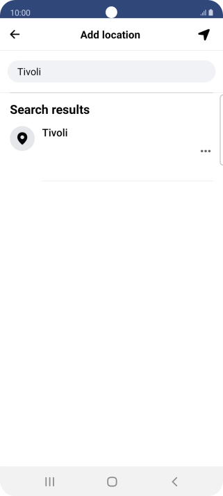 Press the required location.
