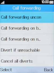 Select the required divert type.