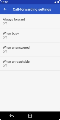 Press the required divert type.