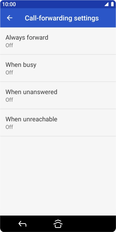 Press the required divert type.