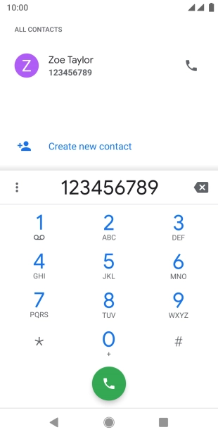Key in the required number and press the call icon.