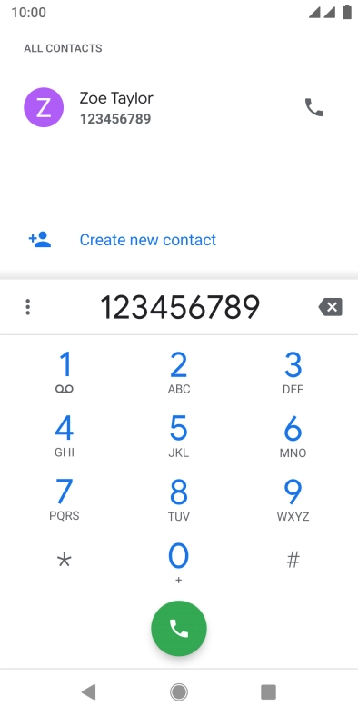 Key in the required number and press the call icon.