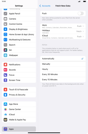 If you turn off the function, press the required setting.