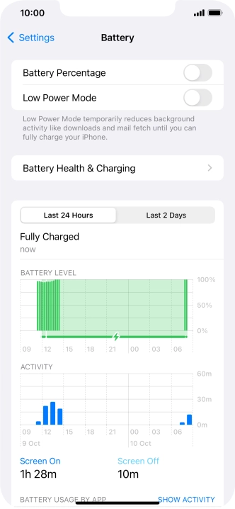 Press Battery Health & Charging.