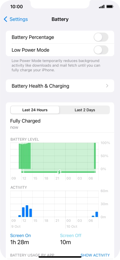 Press Battery Health & Charging.