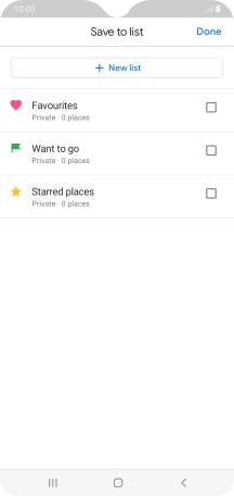 If you select New list, follow the instructions on the screen to create a new list.
