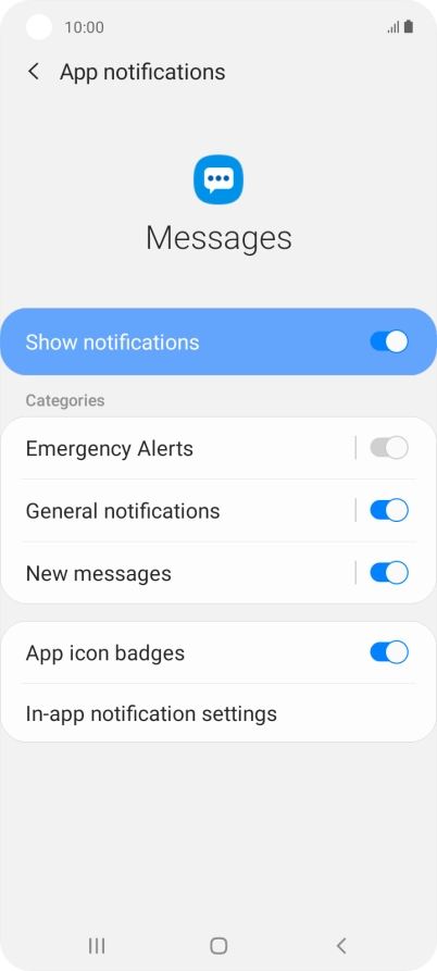 Press the indicator next to 