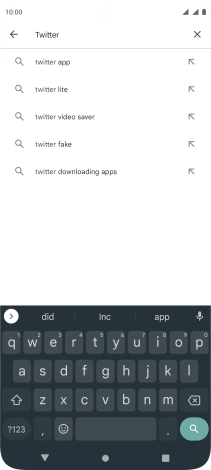 Key in Twitter and press the search icon.