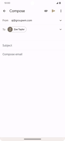 Press Subject and key in a subject.