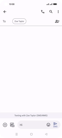 Press the send icon when you've finished your text message.