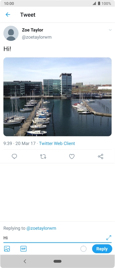 Write your reply and press Reply.