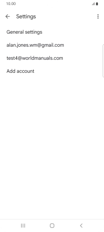 Press the required email account.