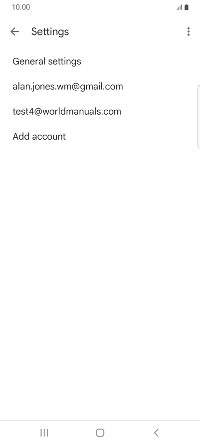 Press the required email account.