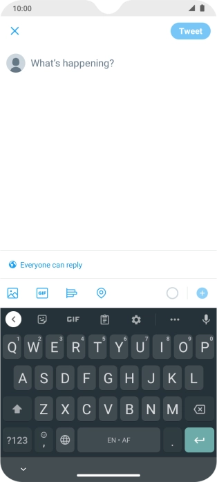 Press the text input field.