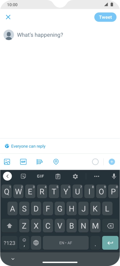 Press the text input field.