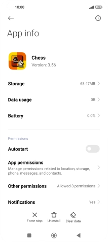 Press Clear data.