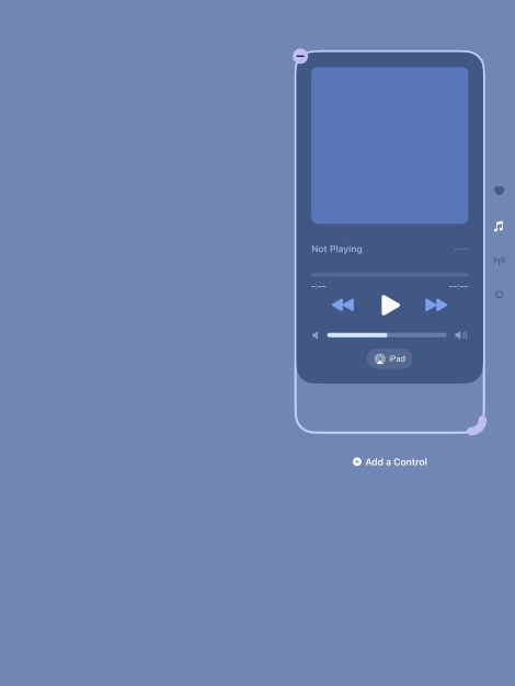Press the remove icon on the required function to remove it from Control Centre.