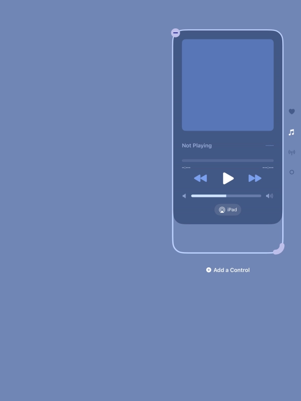 Press the remove icon on the required function to remove it from Control Centre.