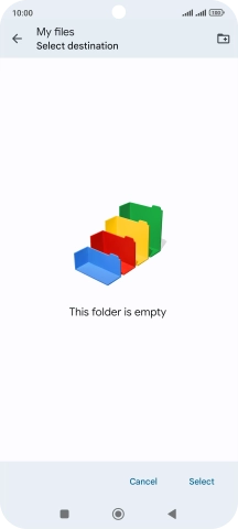 To create a new folder, press the new folder icon and follow the instructions on the screen to create a new folder.