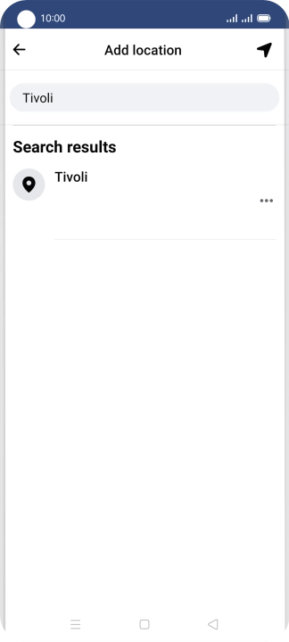 Press the required location.
