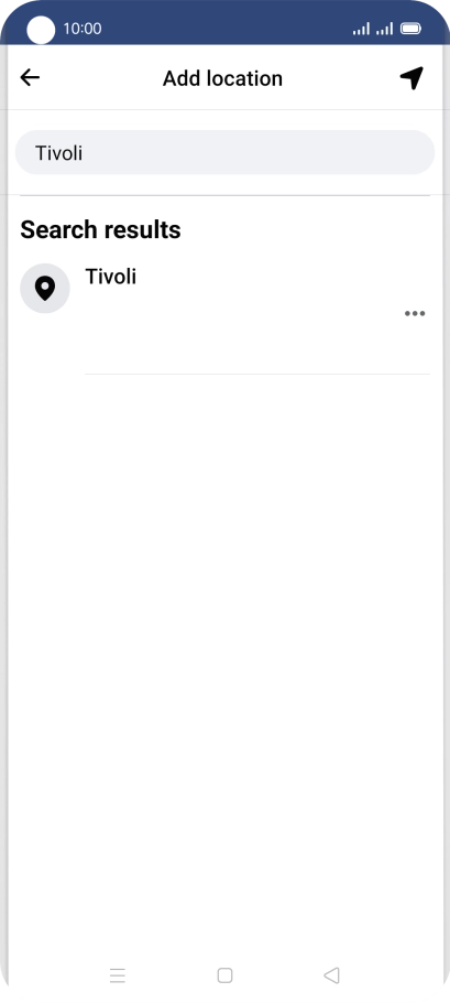 Press the required location.