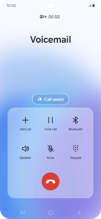 Press the end call icon.