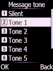 Select the required message tones to hear them.