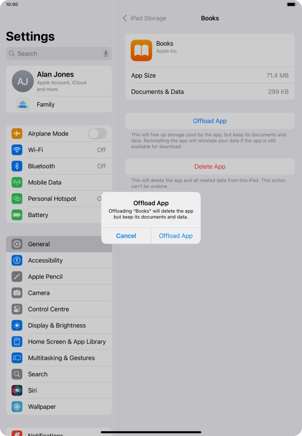 Press Offload App.