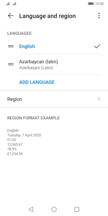 To select the new language as the default language at a later time, press the move icon next to the required language and drag it to the top of the list.