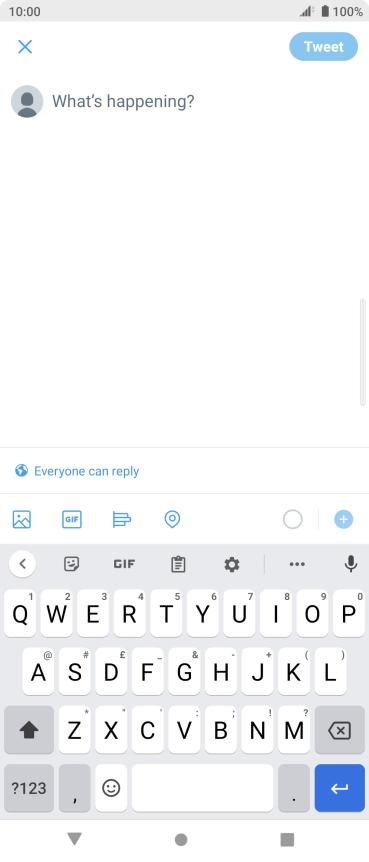 Press the text input field.