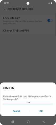 Key in the new PIN again and press OK.