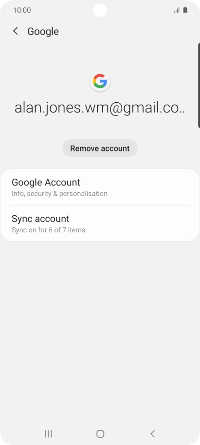 Press Sync account.