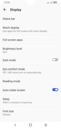 Press Brightness level.