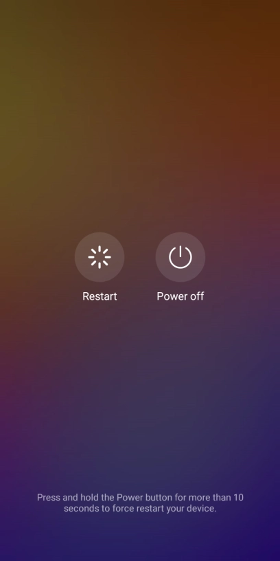 Press Power off.