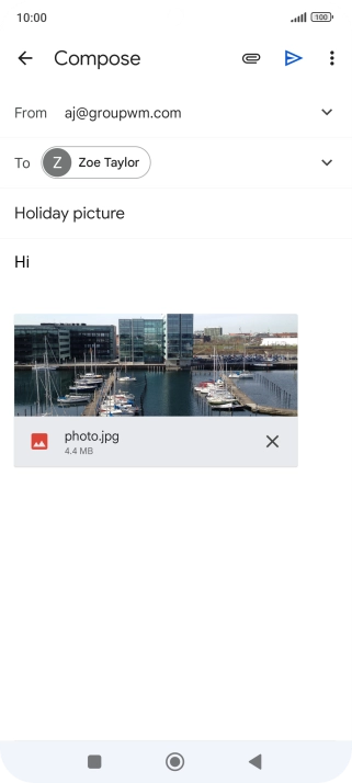 Press the send icon.