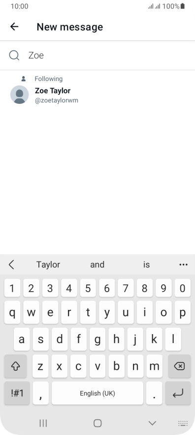 Key in the first letters of the recipient's name and press the required contact.